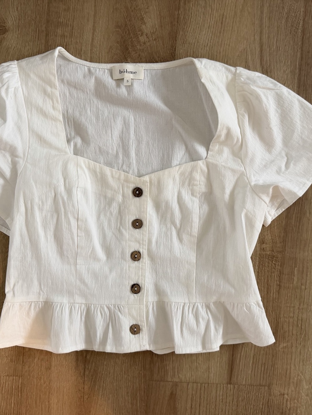 böhme Kaia Button Front Blouse White Size Small